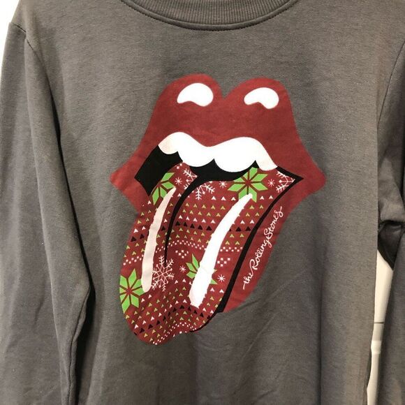 The Rolling Stones Christmas Sweatshirt Size Large (L) Grey - Picture 3 of 4